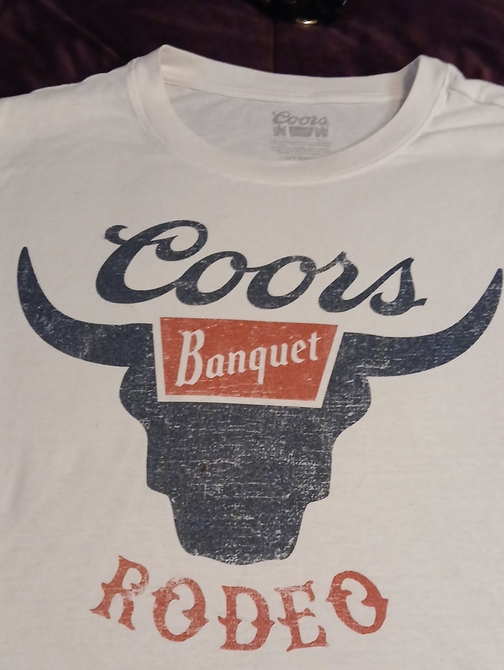 Coor's Banquet Rodeo Vinrage Graphic Tee - White with Red & Black